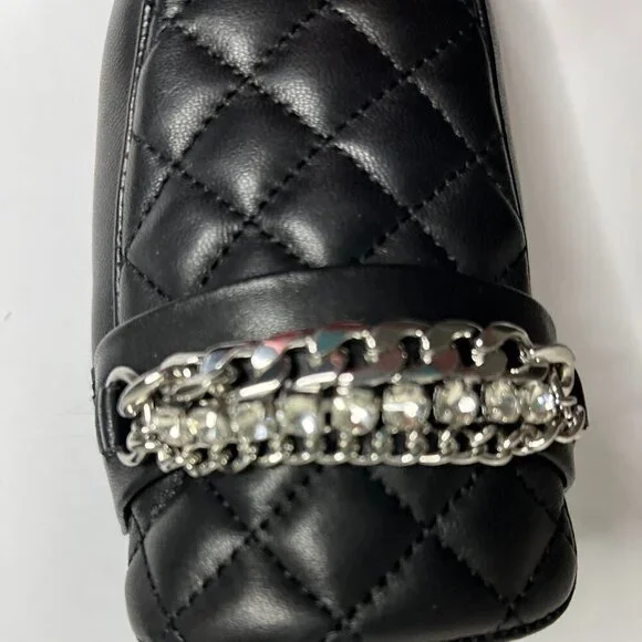 Steve Madden Womens Kalista Leather Quilted Flats - 8 Medium  / Black Leather - Picture 6 of 7